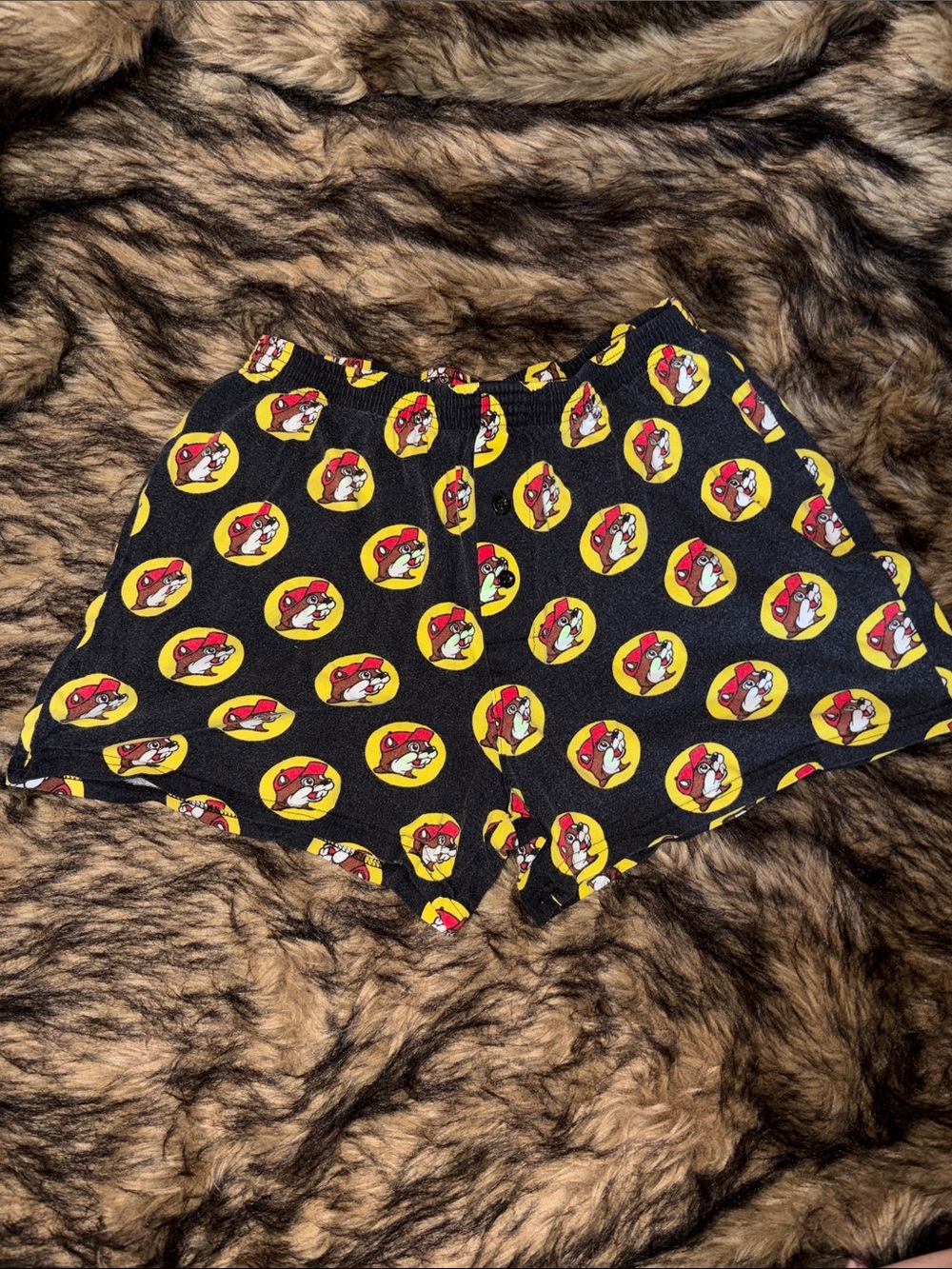 Buc-ee's All Over Print Beaver Logo Lounge Pajama Shorts Size Medium